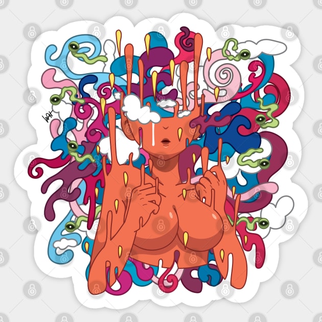 Evaporative Outburst Sticker by Munchbud Ink